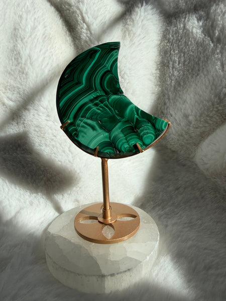 Malachite moon with stand