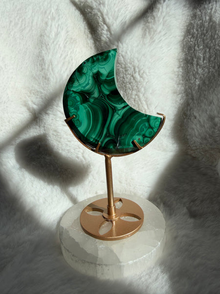 Malachite moon with stand
