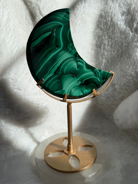 Malachite moon with stand