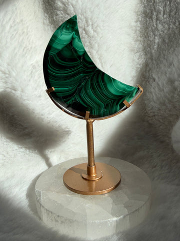 Malachite moon with stand