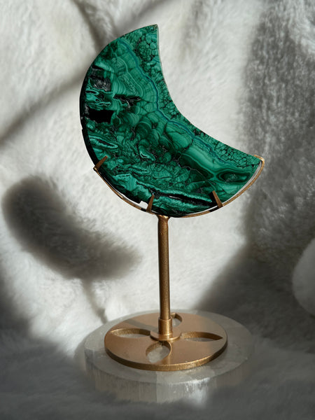 Malachite moon with stand