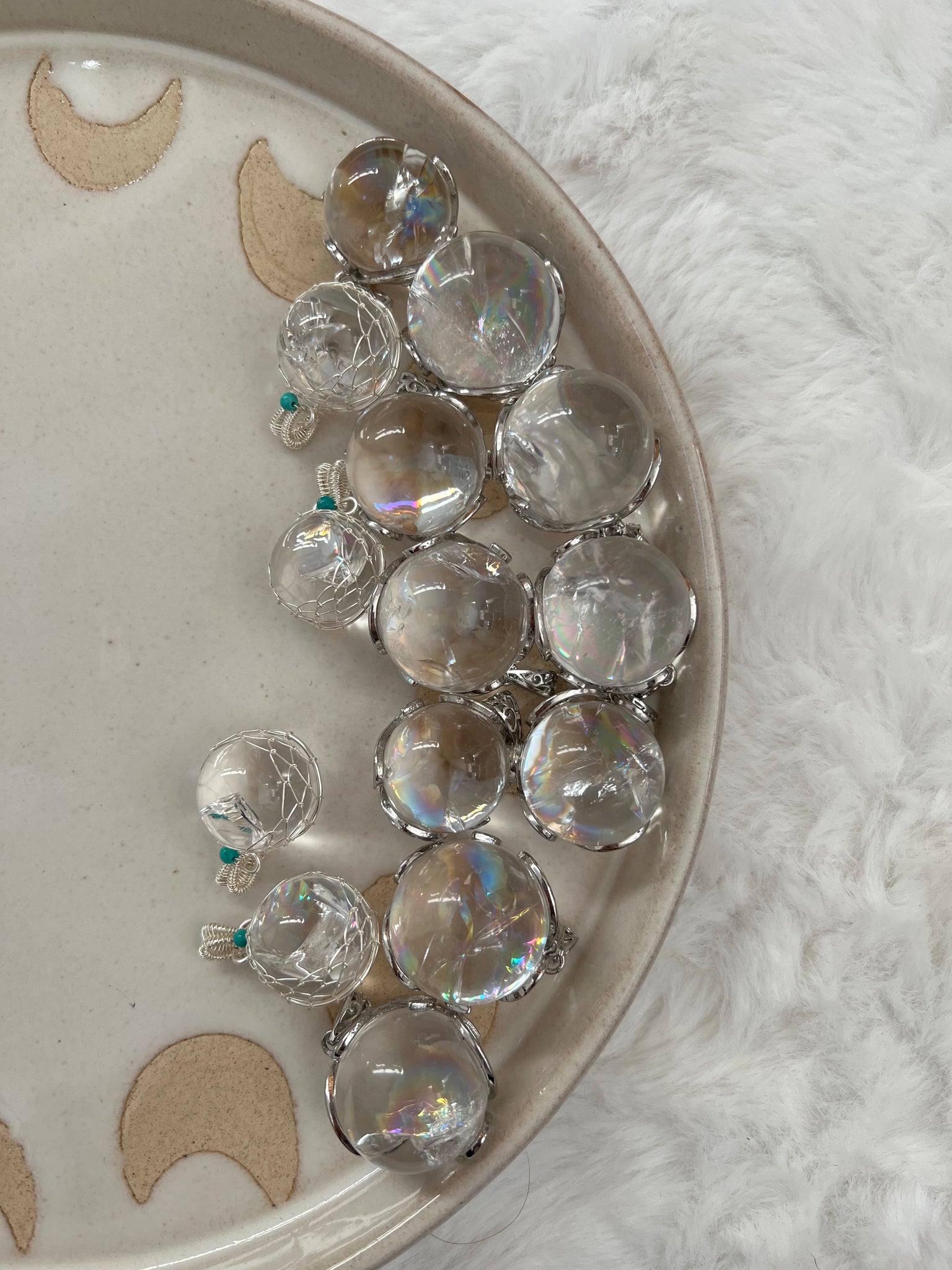 Clear quartz Crystal ball pendants