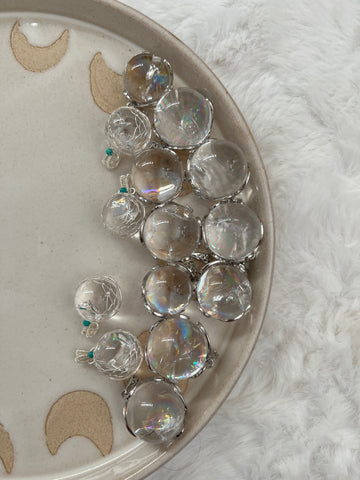 Clear quartz Crystal ball pendants