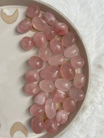 Rose quartz tumbles