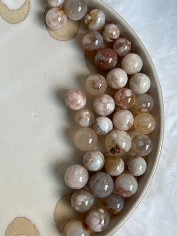 Flower agate mini sphere