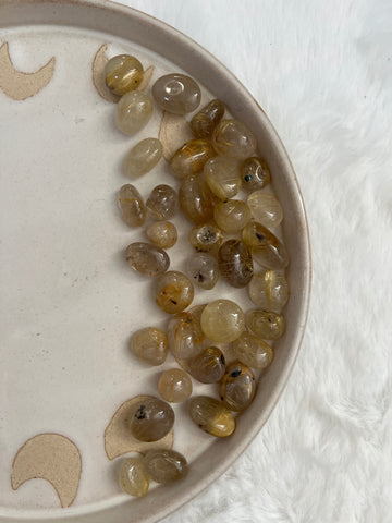 Golden rutile quartz tumble