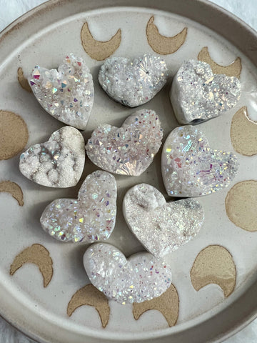 Angel aura quartz small heart cluster