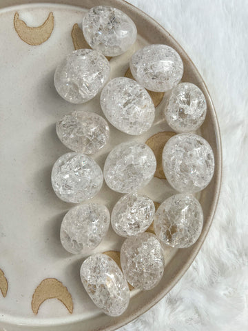 Crackle quartz tumble