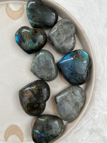 Labradorite hearts