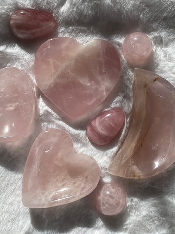 Rose quartz trinket dish