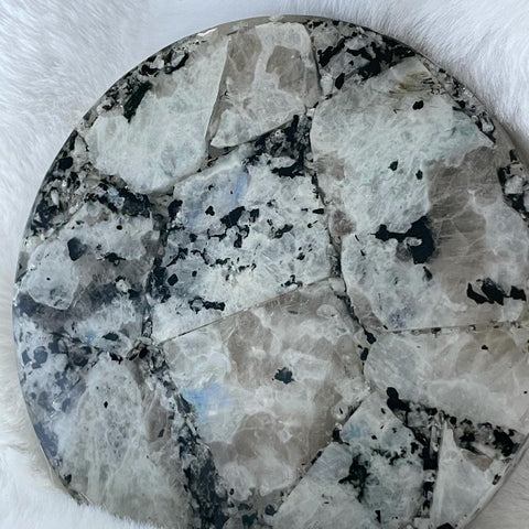Rainbow moonstone coaster