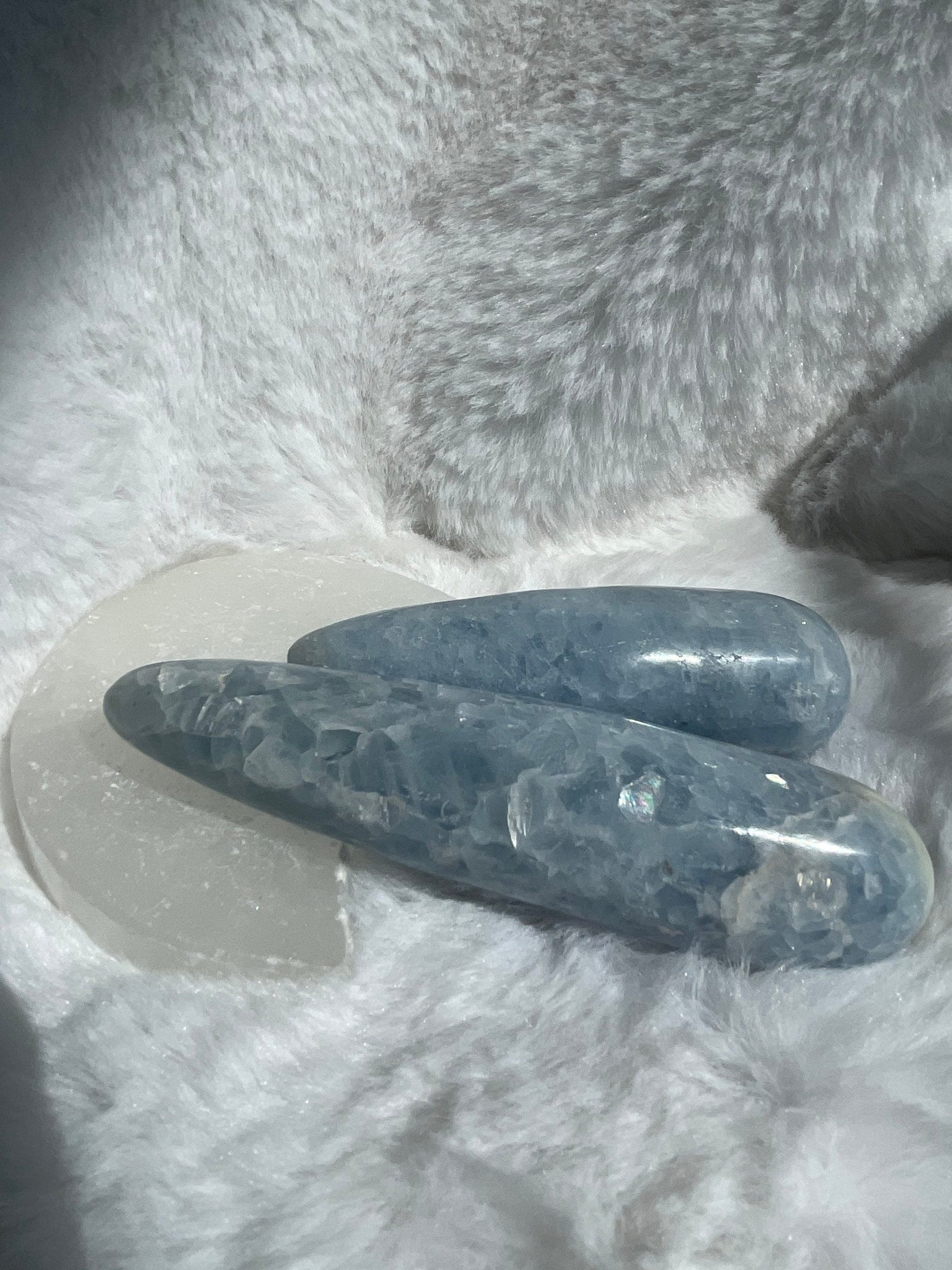 Celestite massage wands