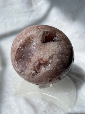 Pink amethyst druzy sphere