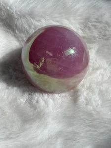 Aura Rose Quartz sphere