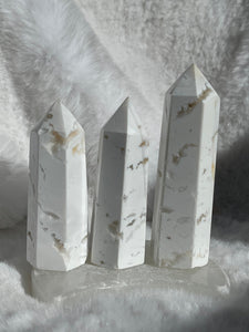 Snow agate druzy towers
