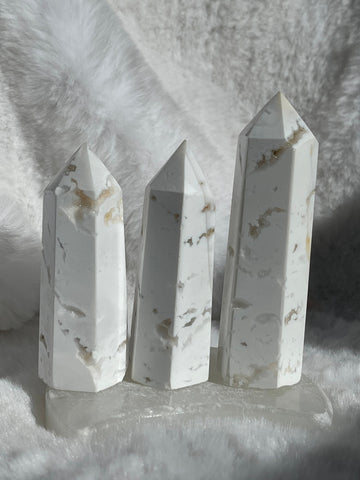Snow agate druzy towers