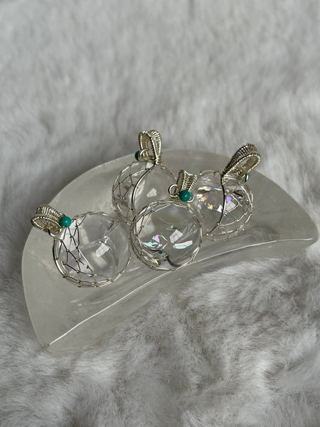 Clear quartz Crystal ball pendants