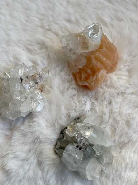 Diamond Apophyllite clusters