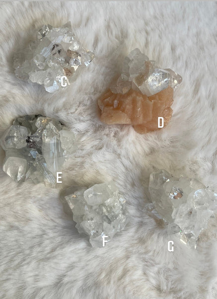 Diamond Apophyllite clusters