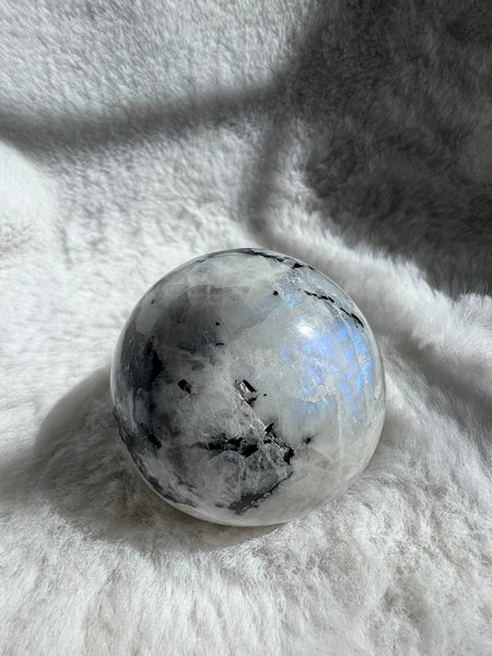 Rainbow moonstone sphere