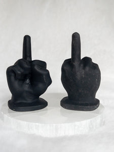 Crystal middle finger carving