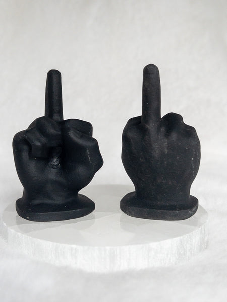 Crystal middle finger carving