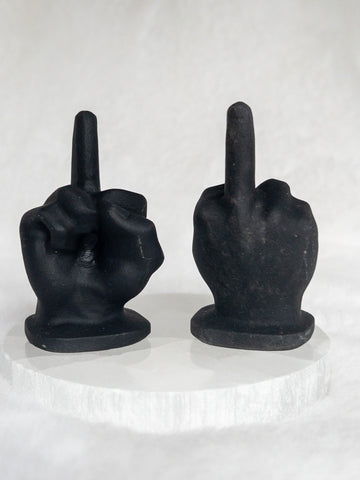 Crystal middle finger carving