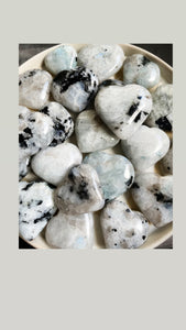 Rainbow moonstone heart
