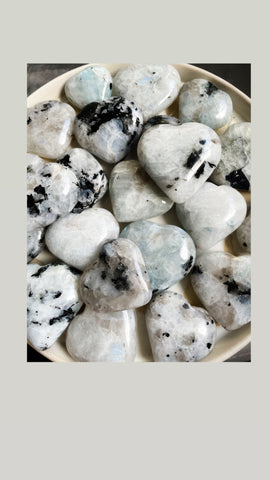 Rainbow moonstone heart