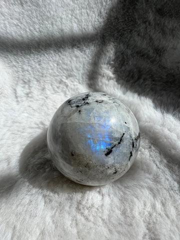 Rainbow moonstone sphere