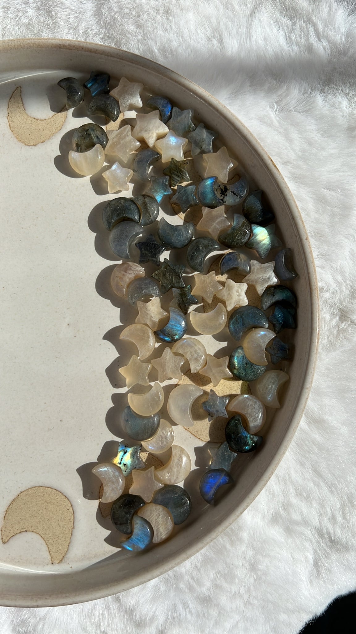 Mini Moonstone stars/ moons