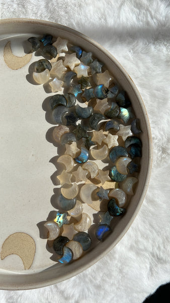 Mini Moonstone stars/ moons