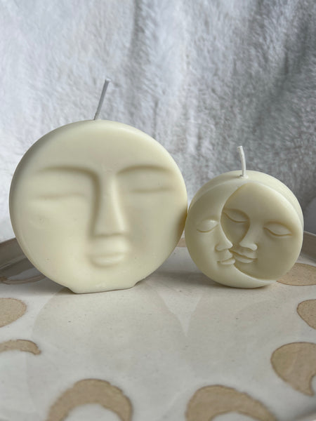 Luna moon face candle