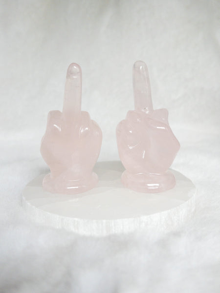 Crystal middle finger carving