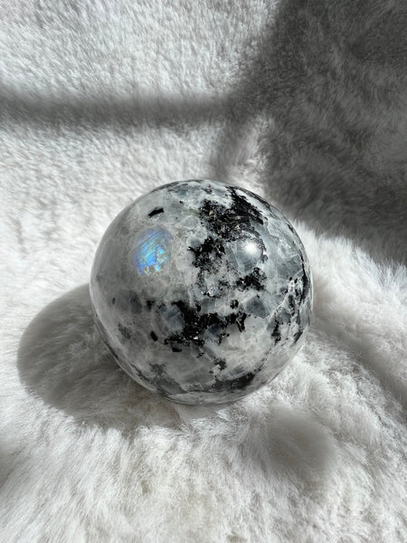 Rainbow moonstone sphere
