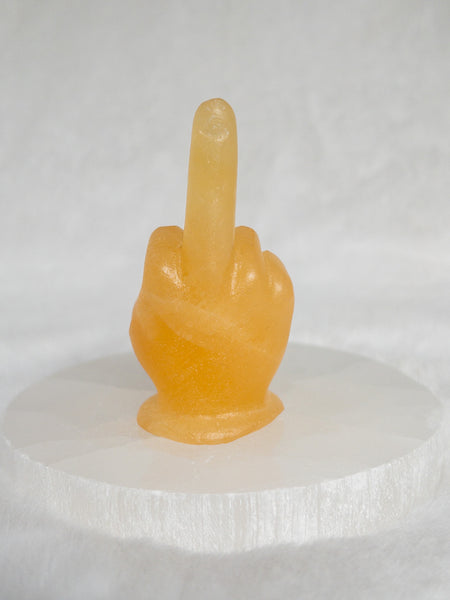 Crystal middle finger carving