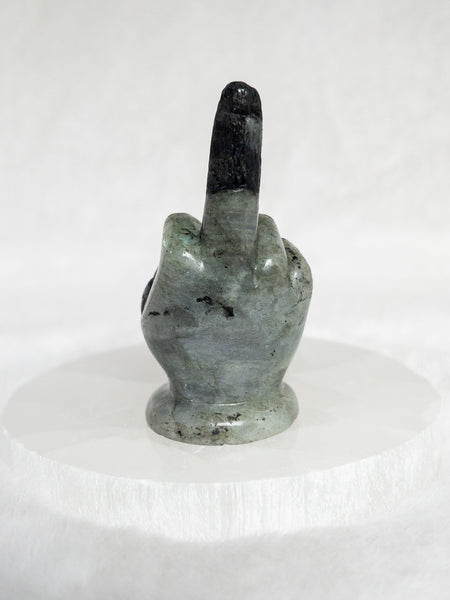 Crystal middle finger carving