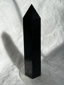 Large black obsidian towers