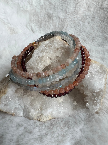 Dainty crystal bracelets