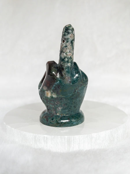 Crystal middle finger carving