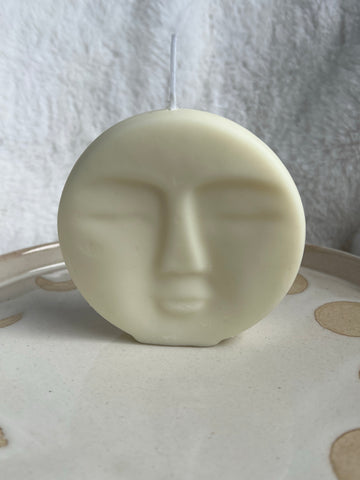 Luna moon face candle