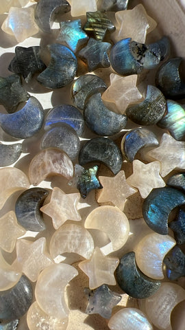 Mini Labradorite moons/stars